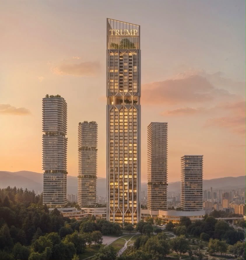 Trump Tower Tbilisi render showing the main tower and surrounding high-rises